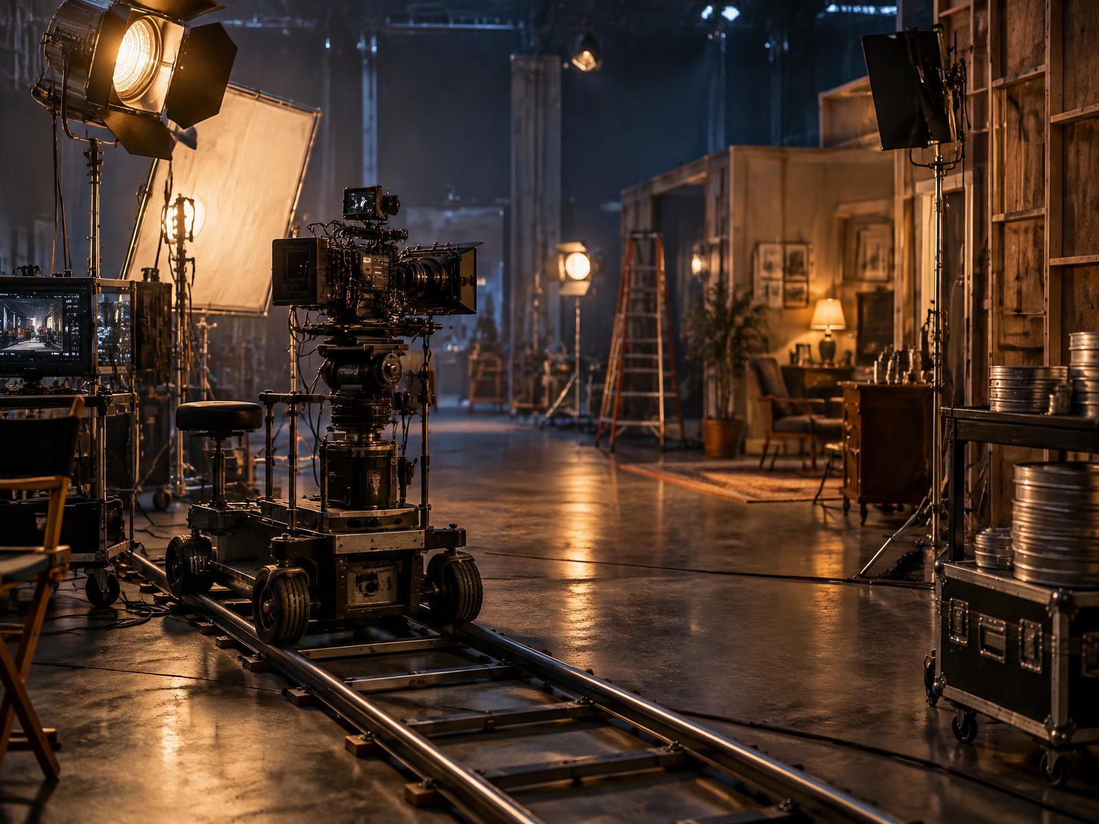Motion-picture camera and production studio